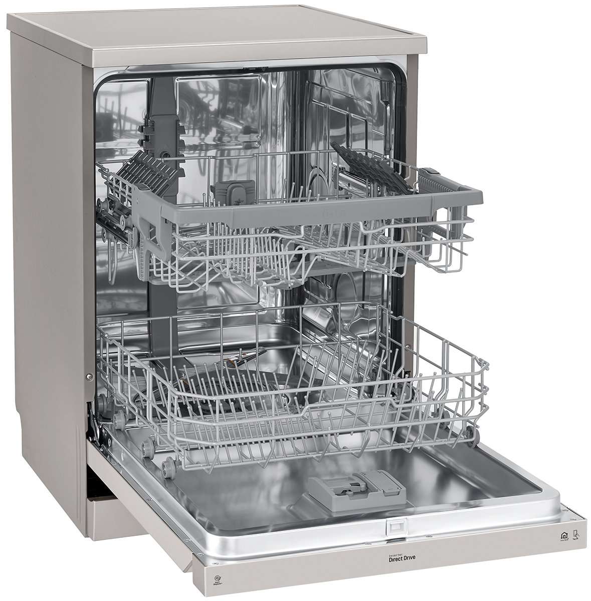 LG 60cm QuadWash Platinum Steel Freestanding Dishwasher XD5B14PS