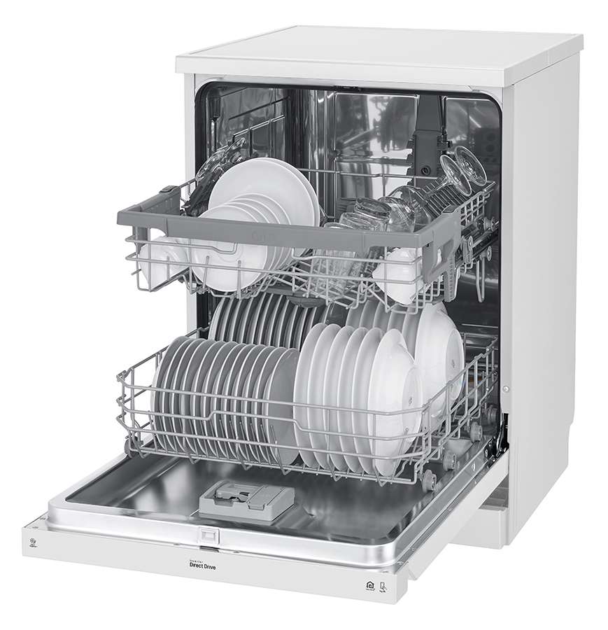 LG 60cm QuadWash White Freestanding Dishwasher XD5B14WH