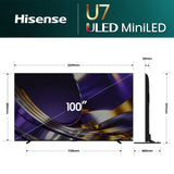 Hisense 100" Series U7S Mini-LED 4K Smart TV 100U7SAU | Greater Sydney Only