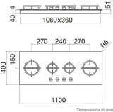 Abey Barazza 110cm Mood Natural Gas Cooktop 1PMD104B