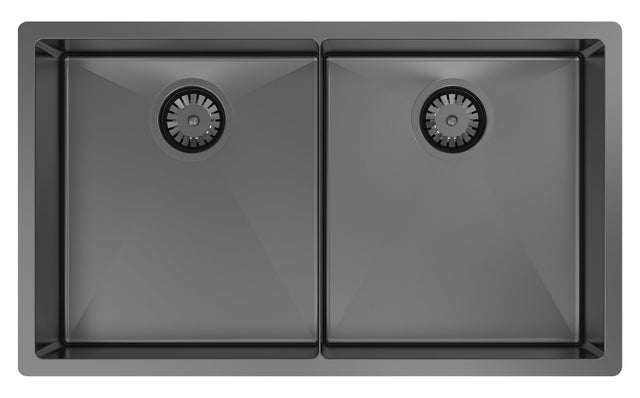 Abey Piazza Double Square Bowl Undermount Sink CR340DB