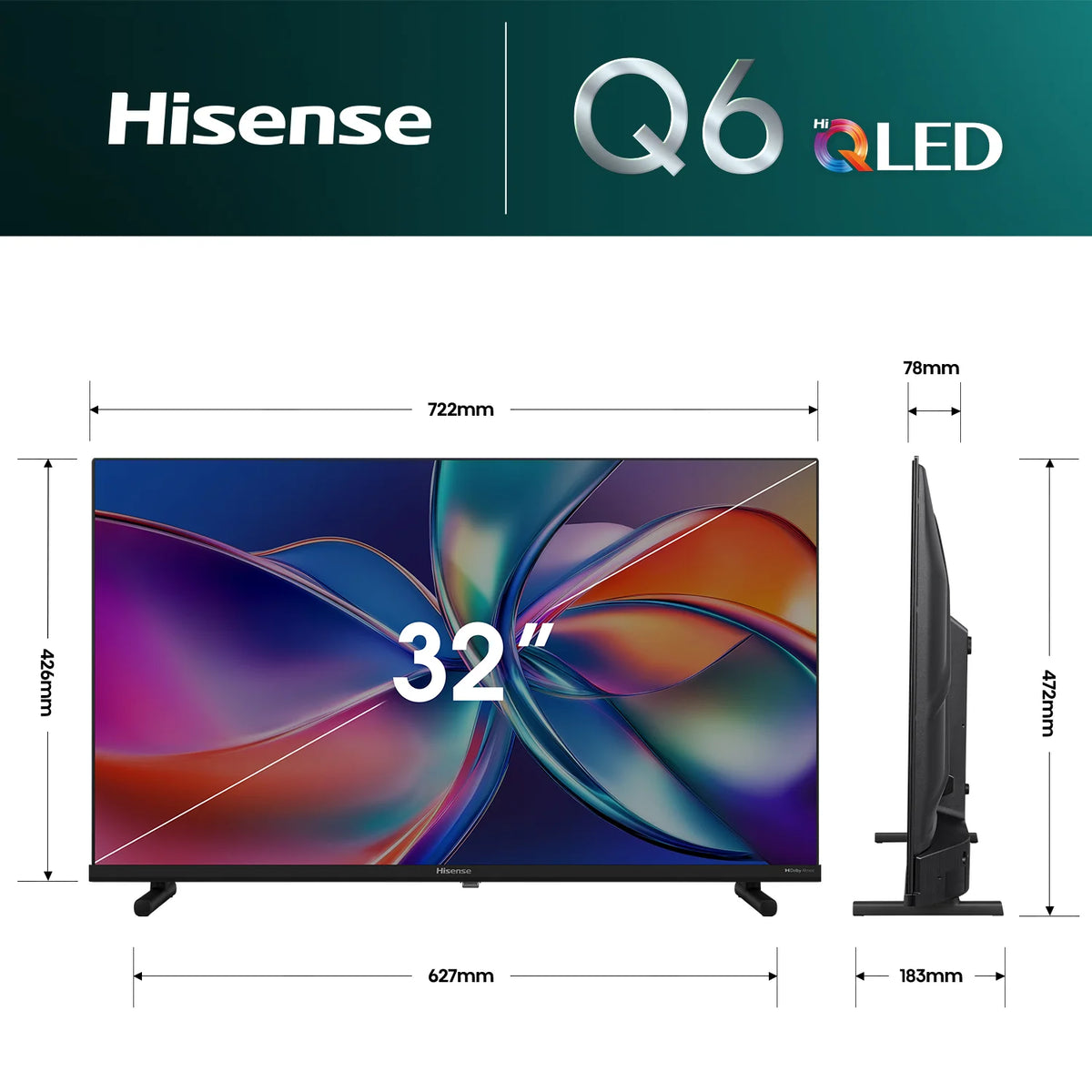 Hisense 32" Q6S Hi-QLED Full HD Smart TV 32Q6SAU
