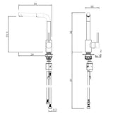 Abey Lucia Goose Sidelever Pull Out Mixer Tap 3K6