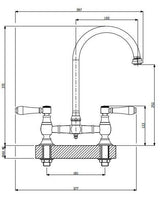 Abey Brushed Nickel Provincial Exposed Breach Kitchen Tap 400160BN