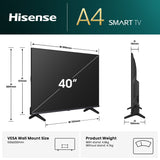Hisense 40" Series A4QAU Full HD Smart LED TV 40A4QAU