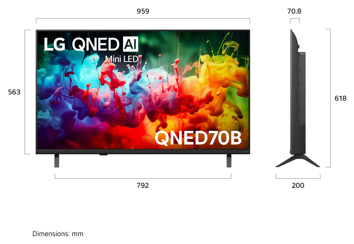 LG 43" QNED70 4K Smart QNED Mini LED AI TV 43QNED70BSA
