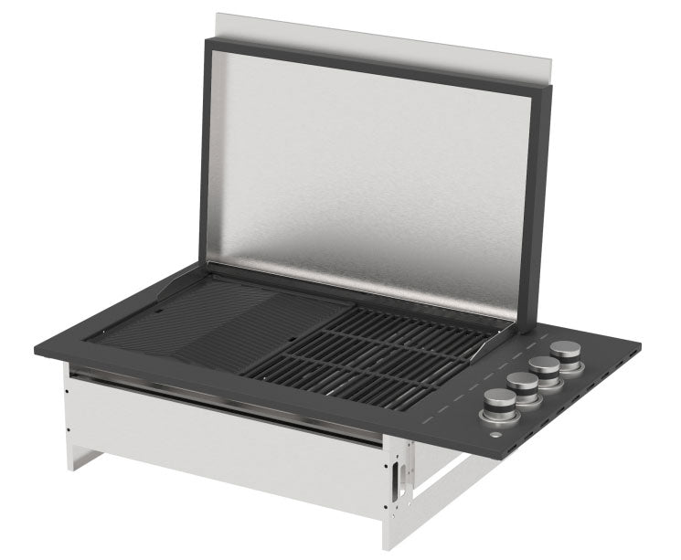Casa 4 Burner Built-In Gas BBQ Grill Matte Black 4CBBQBB