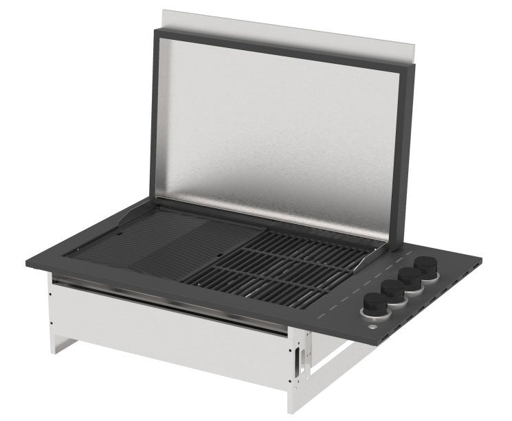 Casa 4 Burner Built-In Gas BBQ Grill Matte Black 4CBBQBB