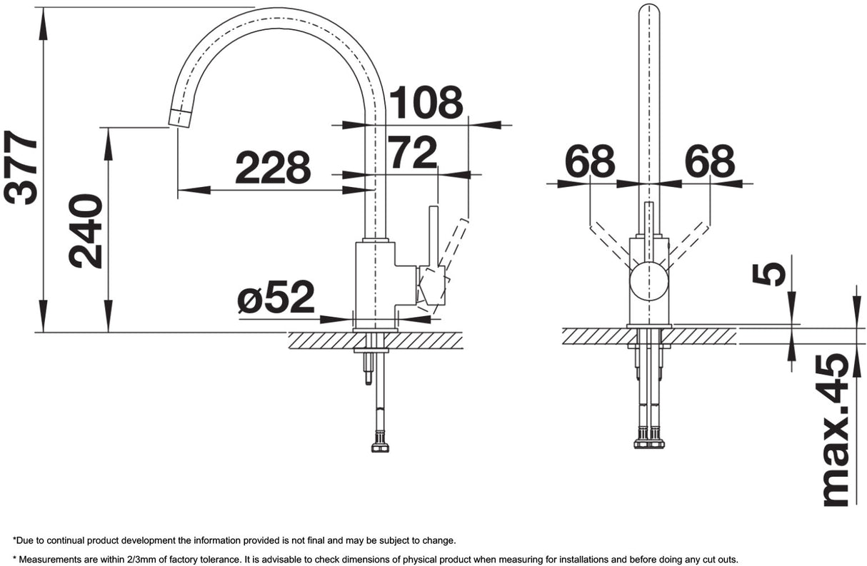 Blanco Mida XL Single Lever High Arch Tap Chrome 526133