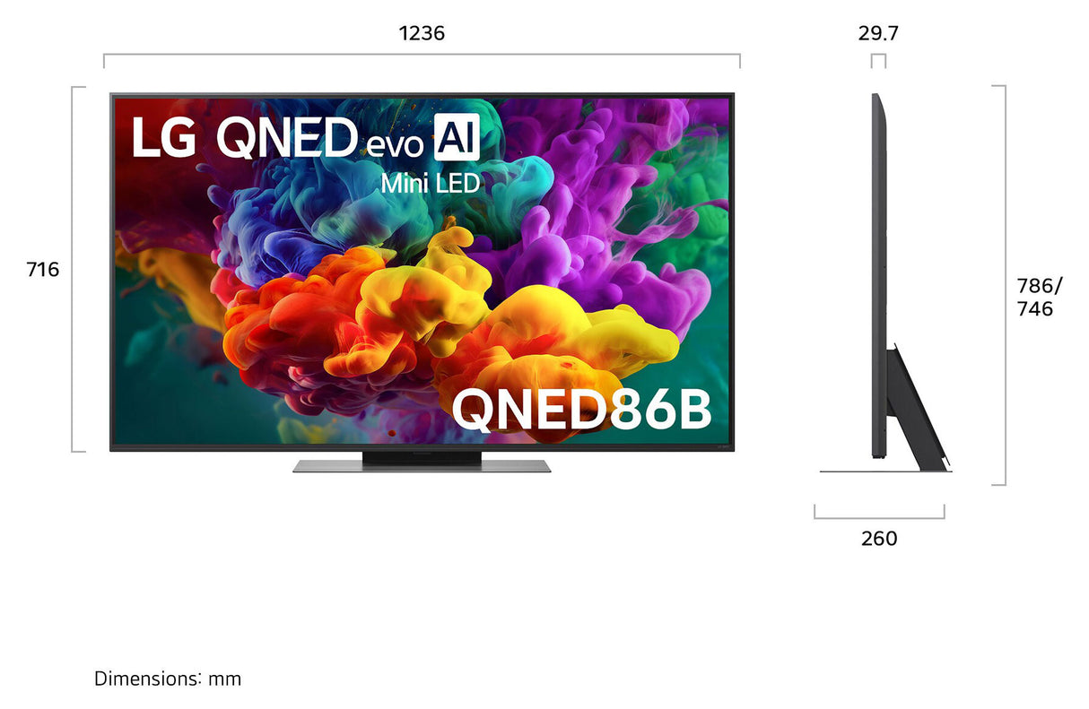 LG 55" QNED86 4K Smart QNED evo Mini LED AI TV 55QNED86BSA