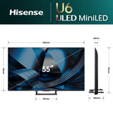 Hisense 55" Series U6S  ULED Mini-LED 4K Smart TV 55U6SAU