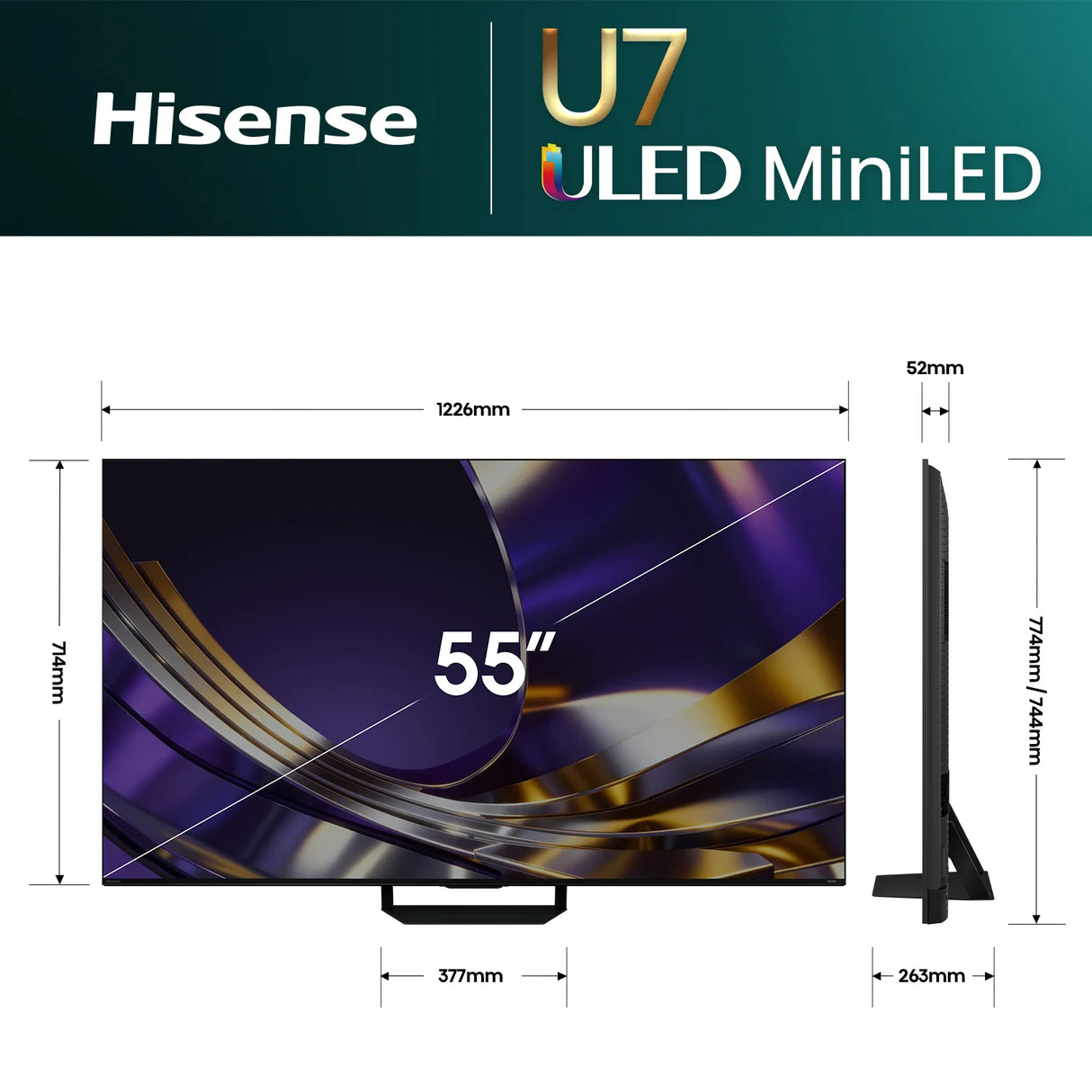 Hisense 55" Series U7S Mini-LED 4K Smart TV 55U7SAU