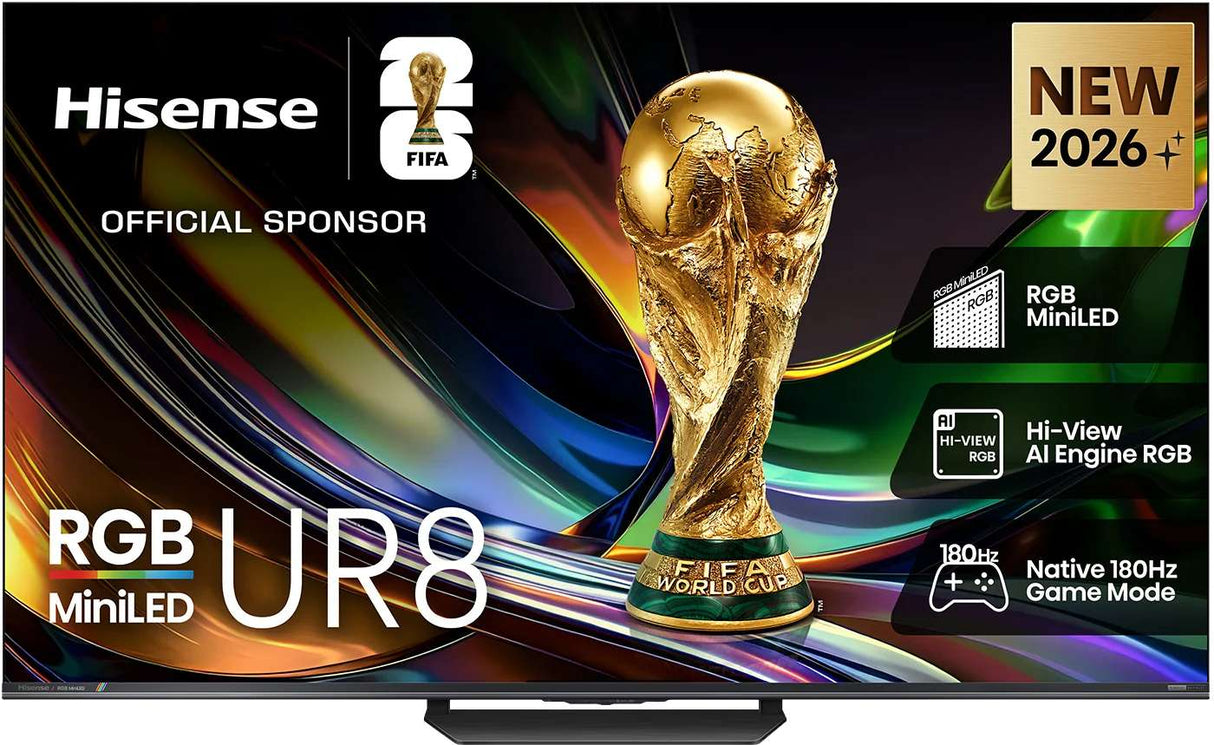 Hisense 55" RGB Mini LED UR8S 180Hz 4K Smart AI TV 55UR8SAU