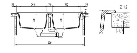 Abey Schock Typos Alpina N200 Double Bowl Inset Granite Sink TN200W