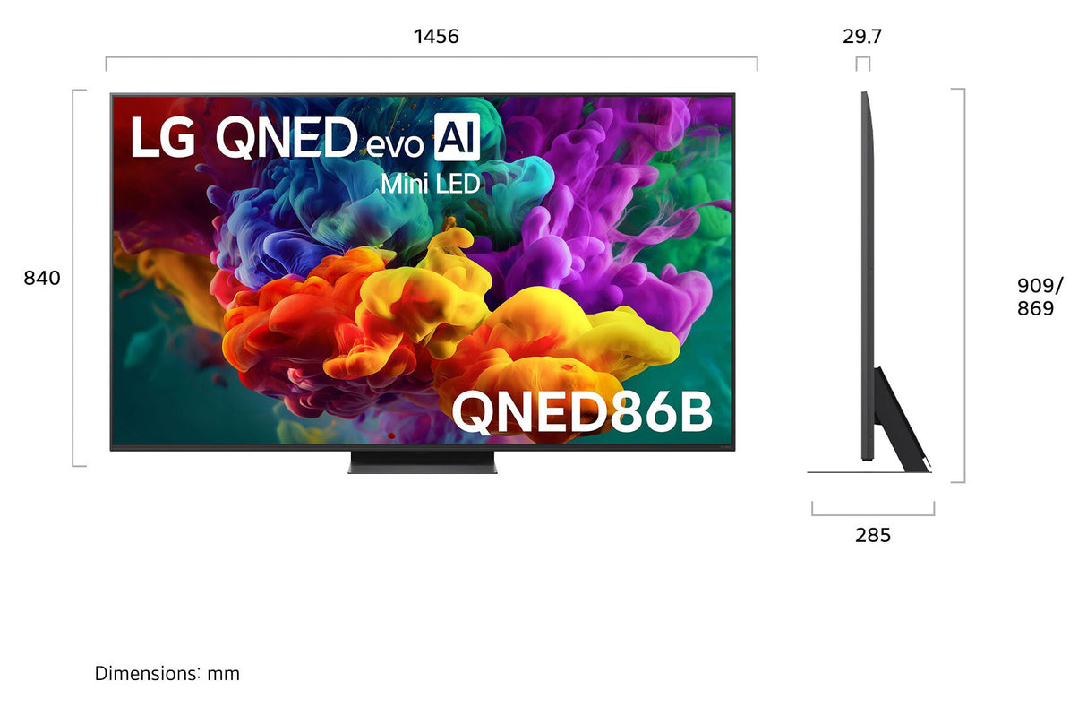 LG 65" QNED86 4K Smart QNED evo Mini LED AI TV 65QNED86BSA