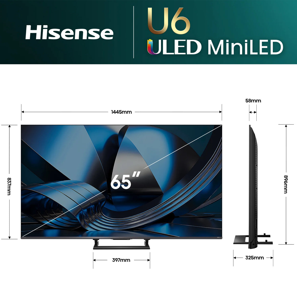 Hisense 65" Series U6S ULED Mini-LED 4K Smart TV 65U6SAU