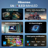 Hisense 65" Series U6S ULED Mini-LED 4K Smart TV 65U6SAU