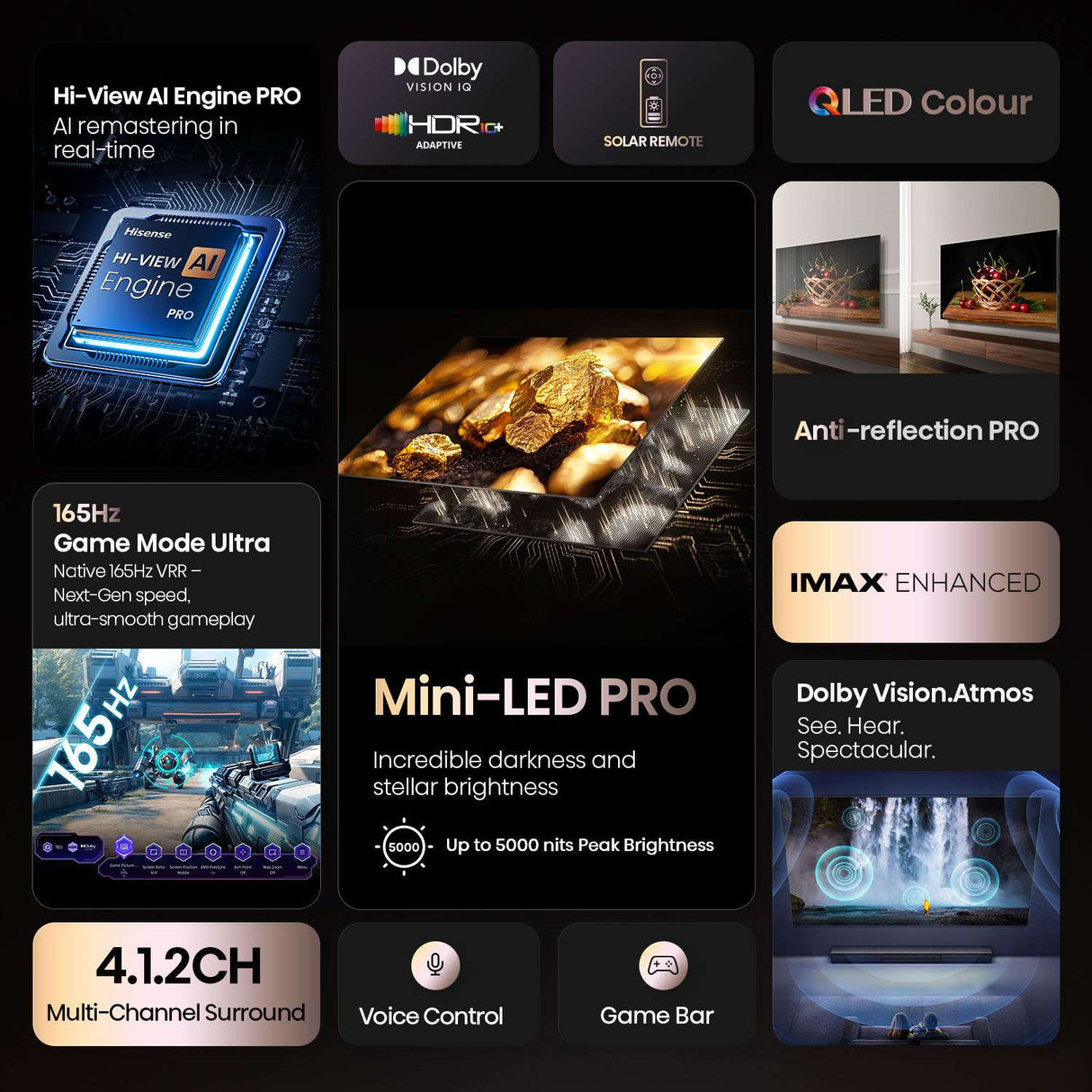 Hisense 75" U8QAU Series Mini-LED ULED 4K Smart TV 75U8QAU