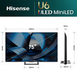 Hisense 75" Series U6S ULED Mini-LED 4K Smart TV 75U6SAU