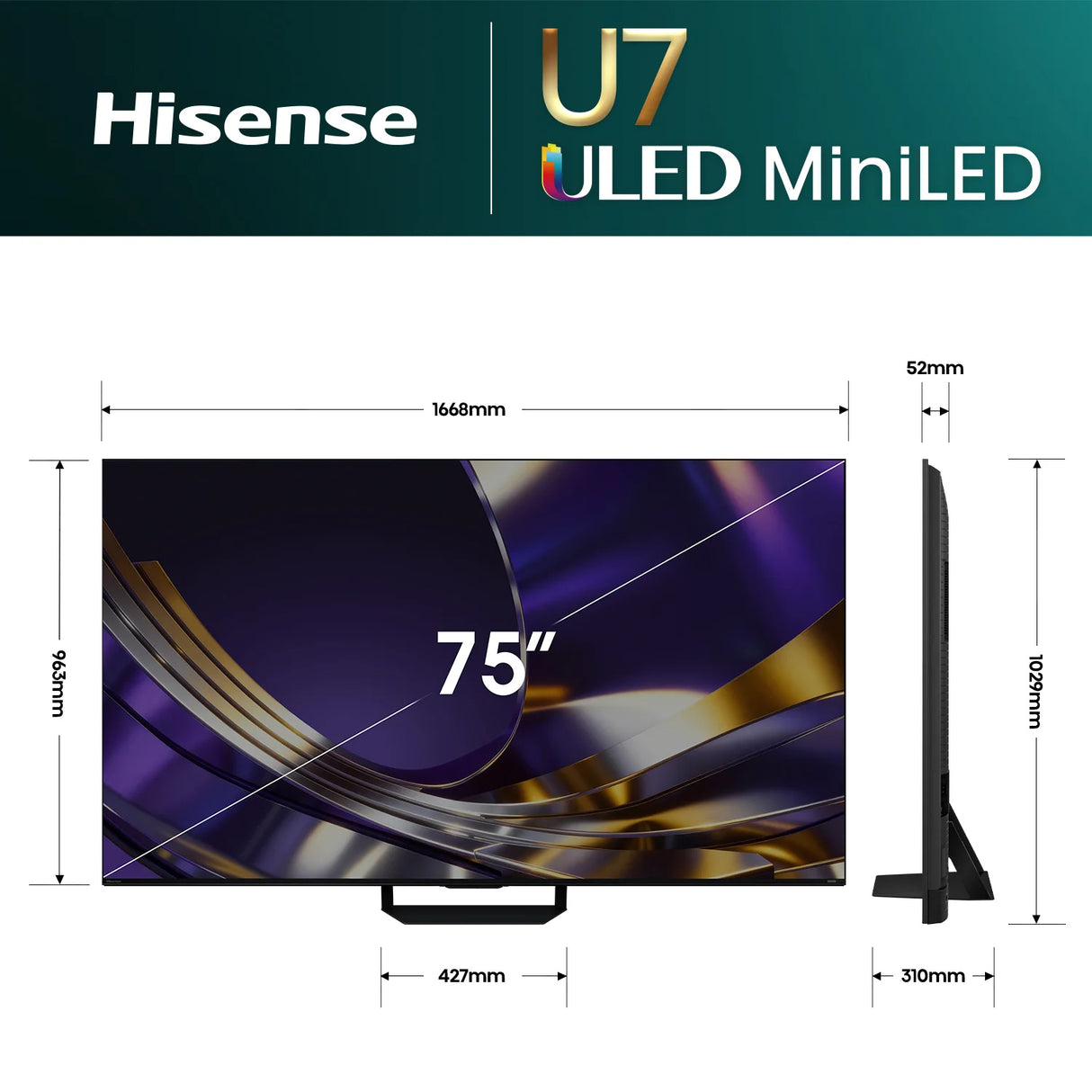 Hisense 75" Series U7S Mini-LED 4K Smart TV 75U7SAU