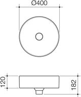 Caroma Liano II 400mm Round Above Counter Basin White 852500W