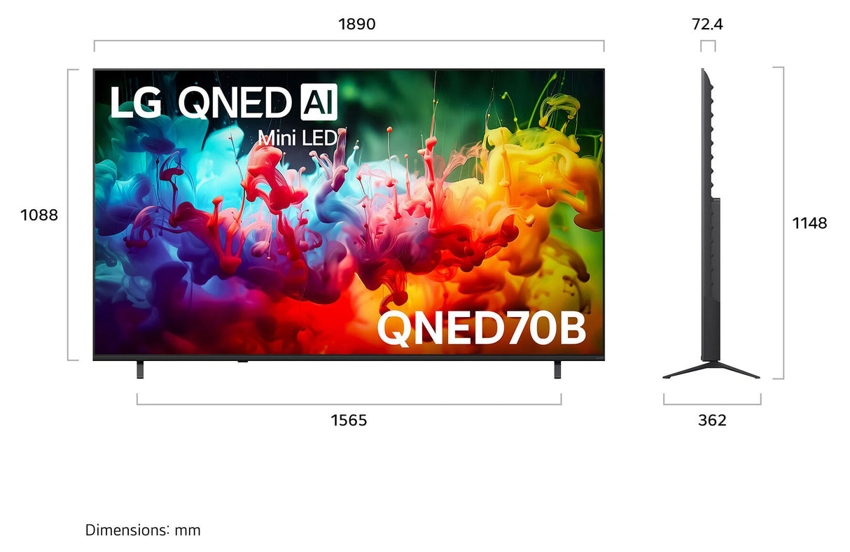 LG 85" QNED70 4K Smart QNED Mini LED AI TV 85QNED70BSA