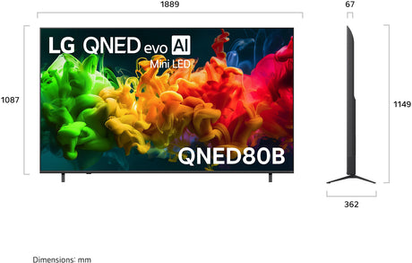 LG 85" QNED80 4K Smart QNED evo Mini LED AI TV 85QNED80BSA