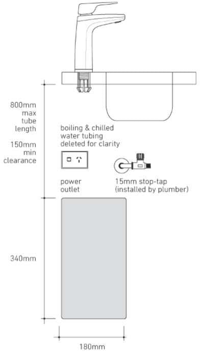 Billi B-4000 Matte White XL Levered Dispenser Tap Boiling/Still 914000LMW