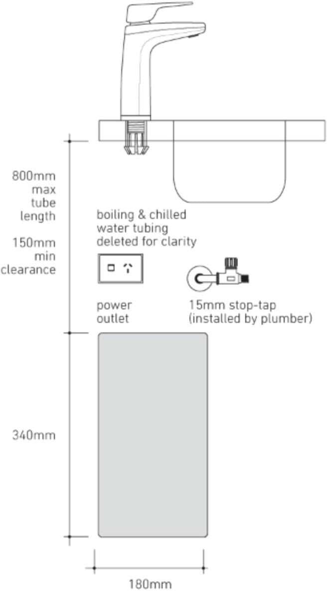 Billi B-5000 Chrome XL Levered Dispenser Tap Boiling/Chilled 915000LCH