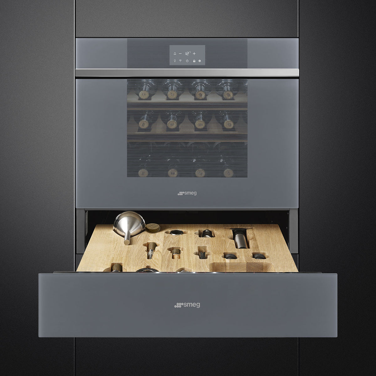 Smeg 15cm Linea Sommelier Drawer Silver CPS115S