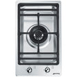 Smeg 30cm Domino-Style Stainless Steel Dual Control Wok Burner Gas Cooktop PGA31G-1