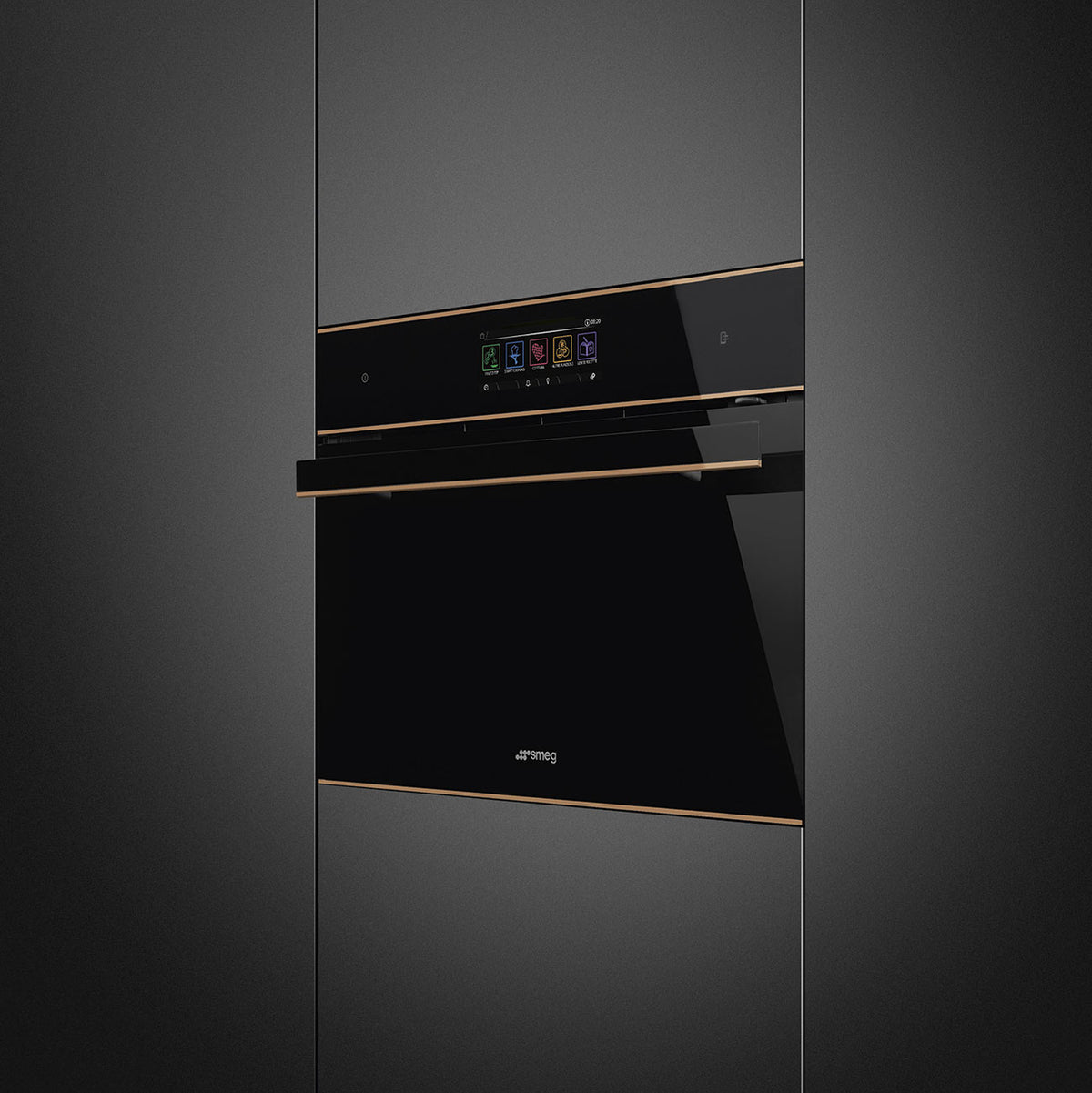 Smeg 45cm Dolce Stil Novo Combi Microwave Electric Built-In Oven Copper Trim SOA4606WM2PNR