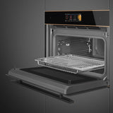 Smeg 45cm Dolce Stil Novo Combi Microwave Electric Built-In Oven Copper Trim SOA4606WM2PNR