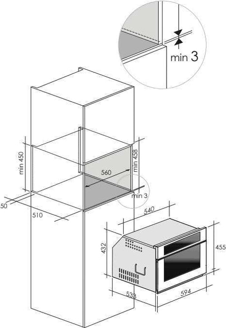 Artusi 60cm Built-in Combi-Microwave Oven ACM45MB