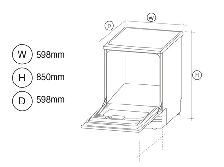 Artusi 60cm Freestanding Dishwasher ADW5002W/1