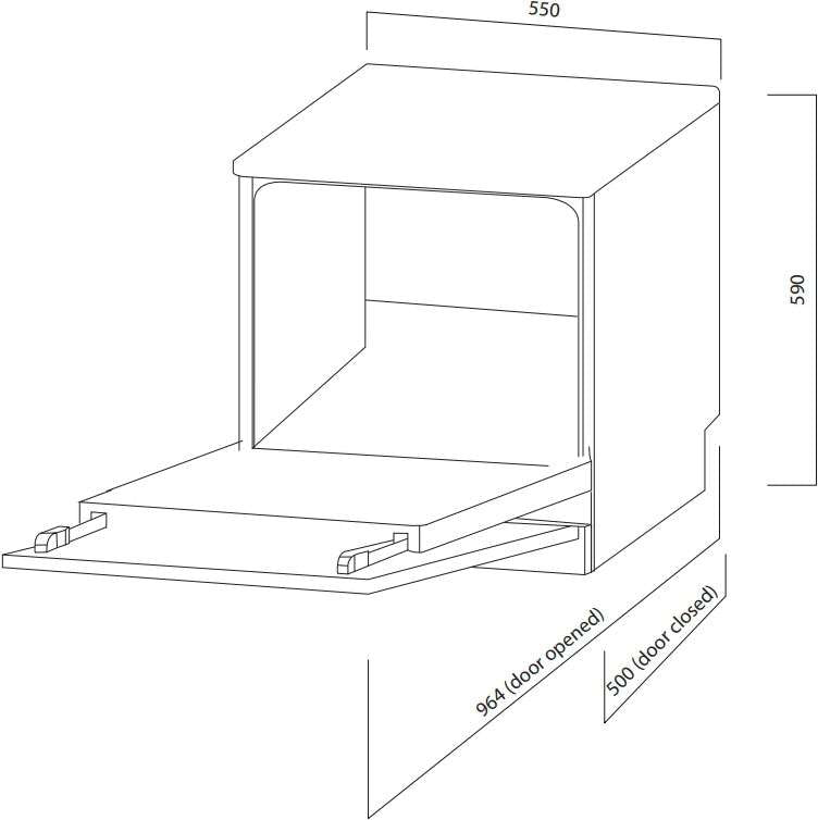 Artusi 55cm Benchtop Dishwasher ADW8TTX