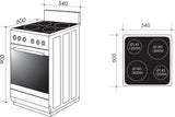 Artusi 54cm Electric Freestanding Oven/Stove AFC547W