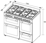 Artusi 100cm 65L Dual Fuel Freestanding Oven/Stove AFGR1047B
