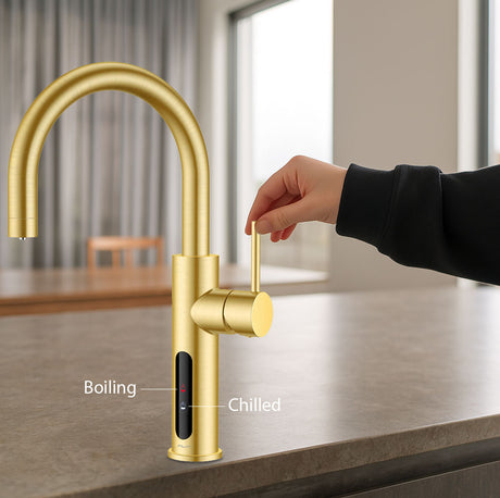 Alia X51 Intelligent Boiling/Chilled Dispenser Tap Brushed Gold AG-CS101BG
