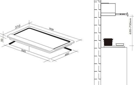 Artusi 90cm Gas Cooktop AGH91MB