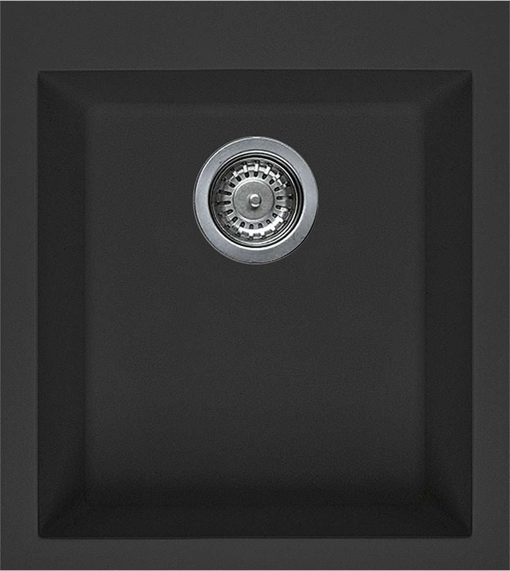 Artusi Black Single Bowl Inset/Undermount Granitek Sink AGS411B