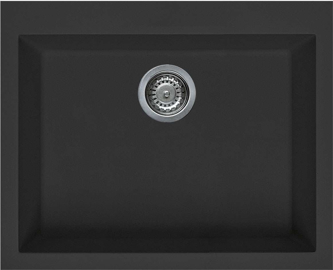 Artusi Black Single Bowl Inset/Undermount Granitek Sink AGS611B