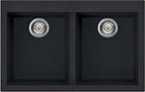 Artusi Black Double Bowl Inset/Undermount Granitek Sink AGS792B