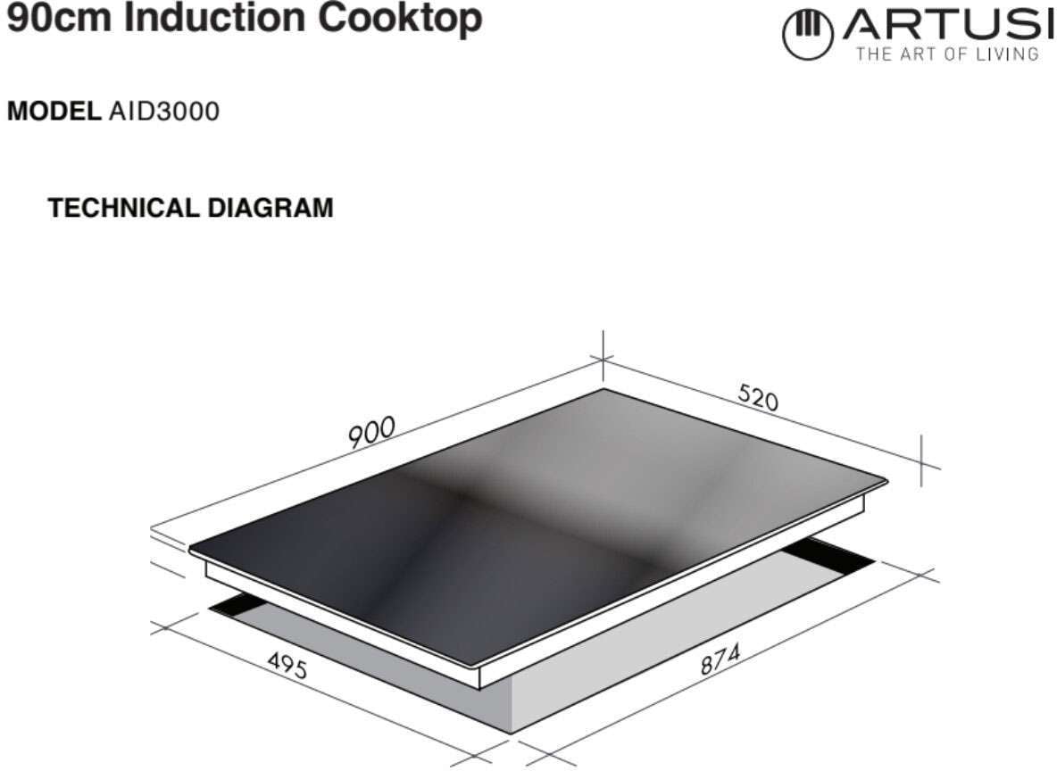 Artusi 90cm Induction Cooktop AID3000