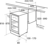 Artusi 111L Integrated Bar Fridge/Freezer AINT119/2
