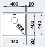 Blanco 30L Single Bowl Undermount Sink With Overflow ANDANO400UK5 526896