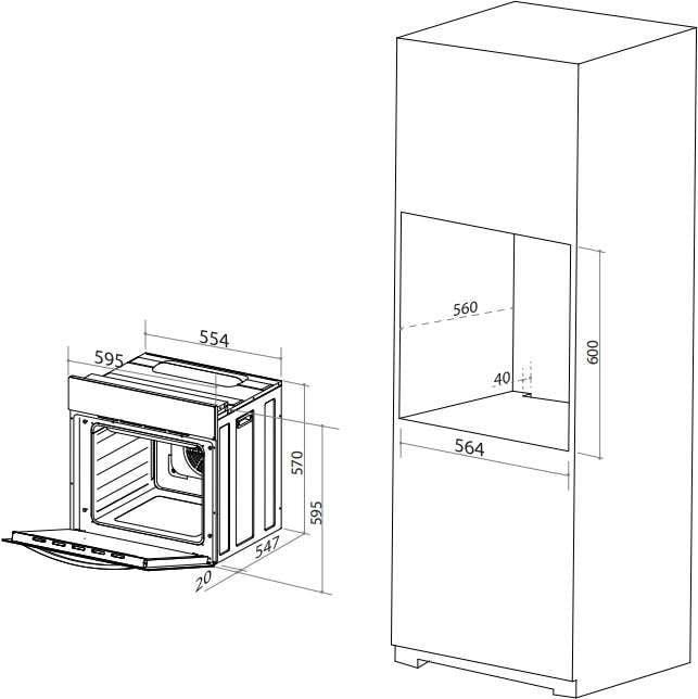 Artusi 60cm Electric Built-In Wall Oven AO676W