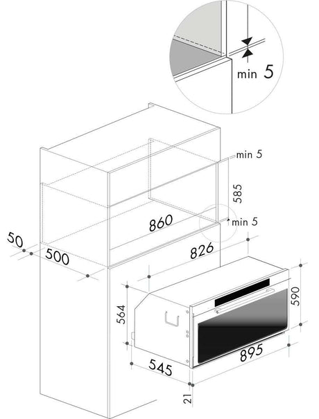 Artusi 90cm Electric Built-In Wall Oven AO960B