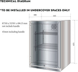 Artusi 118L Single Door Outdoor Refrigerator AOF1B | Greater Sydney Only