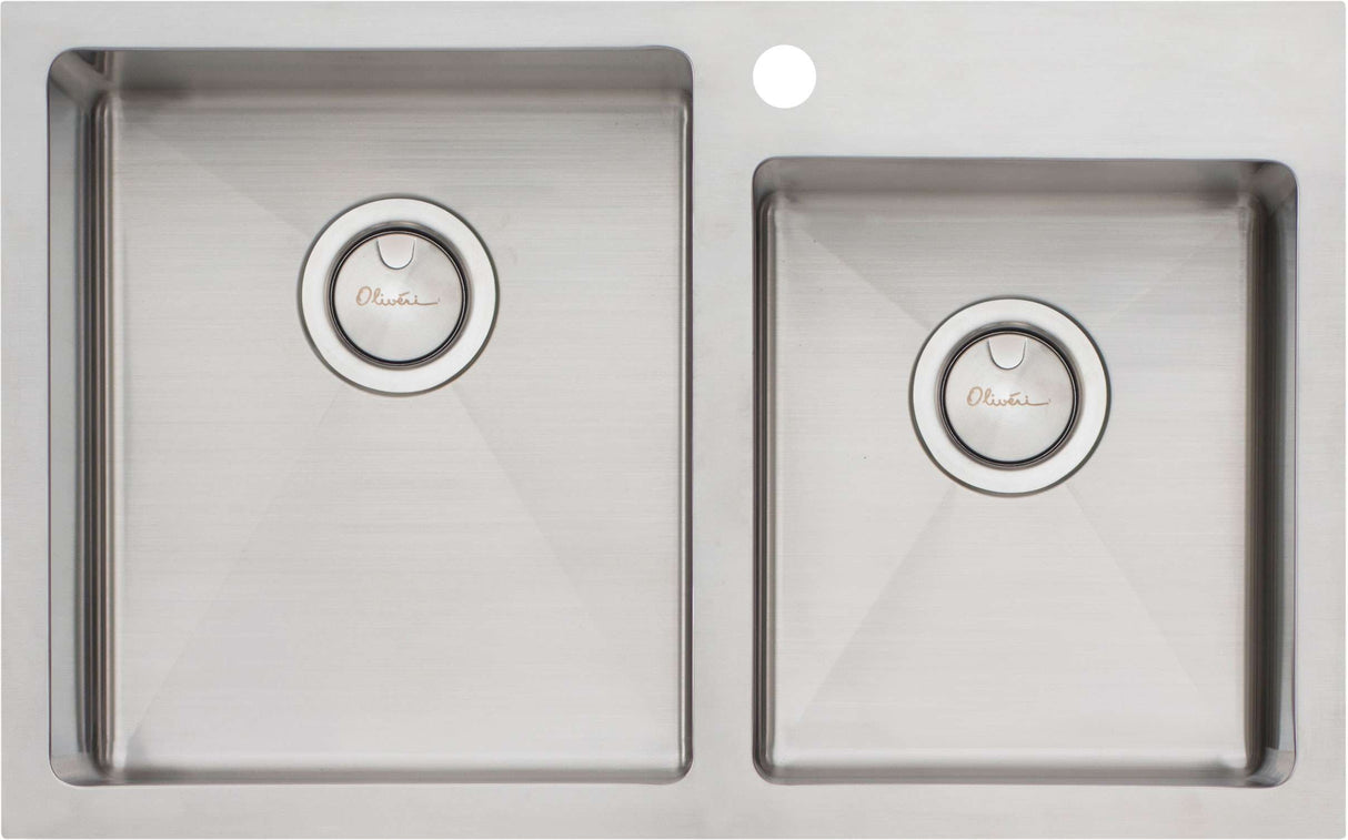 Oliveri Apollo 1 & 3/4 Double Left Hand Bowl Inset/Undermount/Flush Sink AP1415